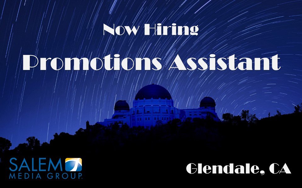 SalemMediaJobs's tweet photo. Looking for a #PromotionsAssistant to represent Salem #LA and its multiple stations! Apply https://t.co/NAYFjGNLMQ #jobs #glendale https://t.co/4Ju1duUezG