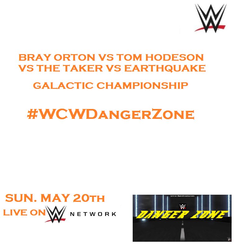 WCW_UK's tweet photo. .@EarthquakeWCW, @TomHodesonWCW, @BrayOrton or #TheTaker will walk out of #WCWDangerZone tomorrow as the FIRST ever #GalacticChampion! https://t.co/5V2qVbcdEO