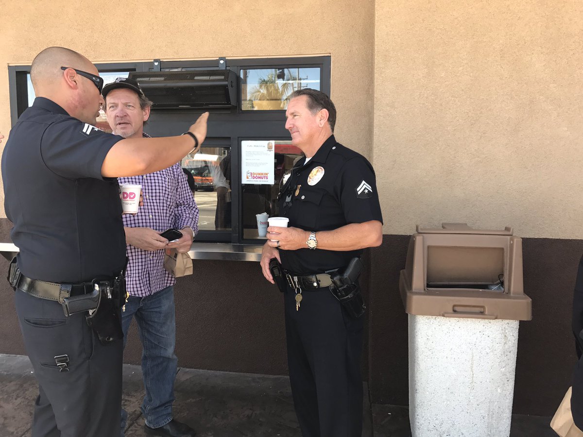 LAPDOlympic's tweet photo. Today's Coffee With A Cop was a success with the community! ☕️🍩@LAPDOlympic @DunkinDonuts @LAPDHQ  #coffeewithacop  #lapd #coffee https://t.co/46sM0KlIsr
