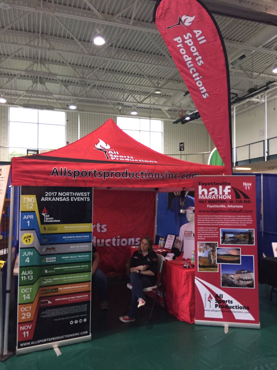 allsportsprod's tweet photo. We're set up at #joplinmemorialmarathon. Stop by to see us if you're in the area! https://t.co/E5WVJC4uq0
