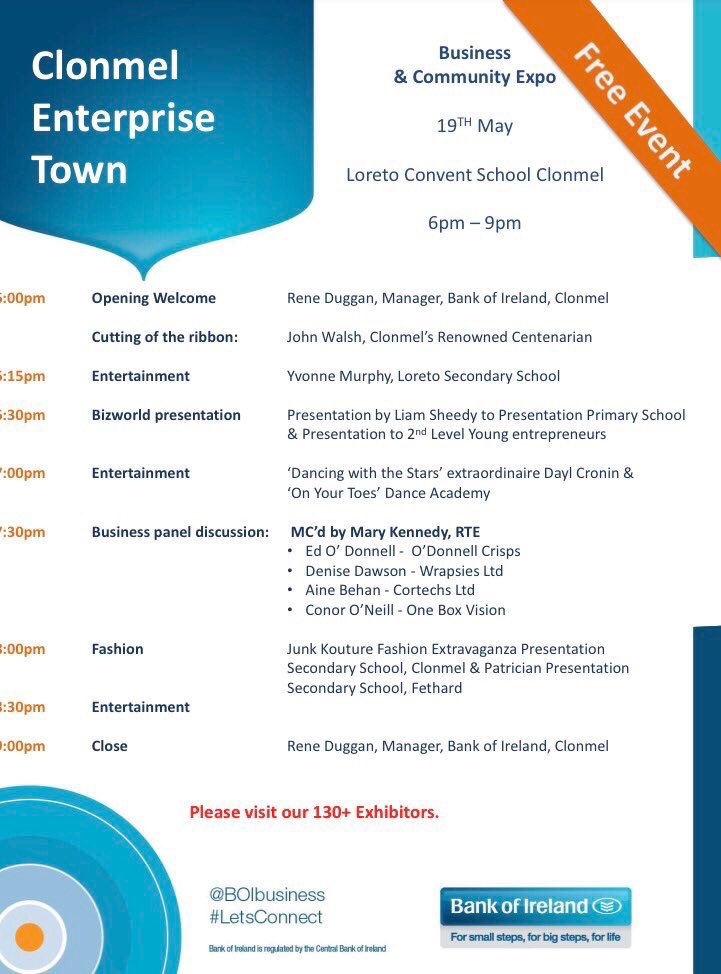 PatCarroll_1's tweet photo. On stage now here in Clonmel National Enterprise Town @KennedyMary chatting with Γine Behan & other great local startups #LetsConnectBOI https://t.co/WgB8nTlmvW