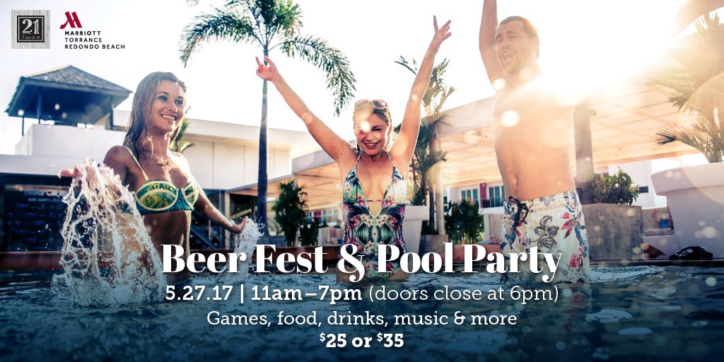 TRBMarriott's tweet photo. Don't miss our Memorial Day Weekend Pool Party & Beer Fest on Saturday 5.27. Buy tix here: https://t.co/ZHT9uRrNNP #21Square #poolparty https://t.co/HgmtTOM0TG
