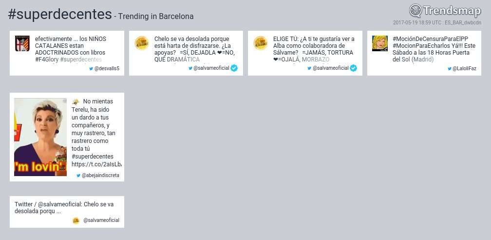 TrendsBarcelona's tweet photo. #superdecentes es ahora una tendencia en #Barcelona

https://t.co/RFbkG8wF5b https://t.co/lARlS5hAbC