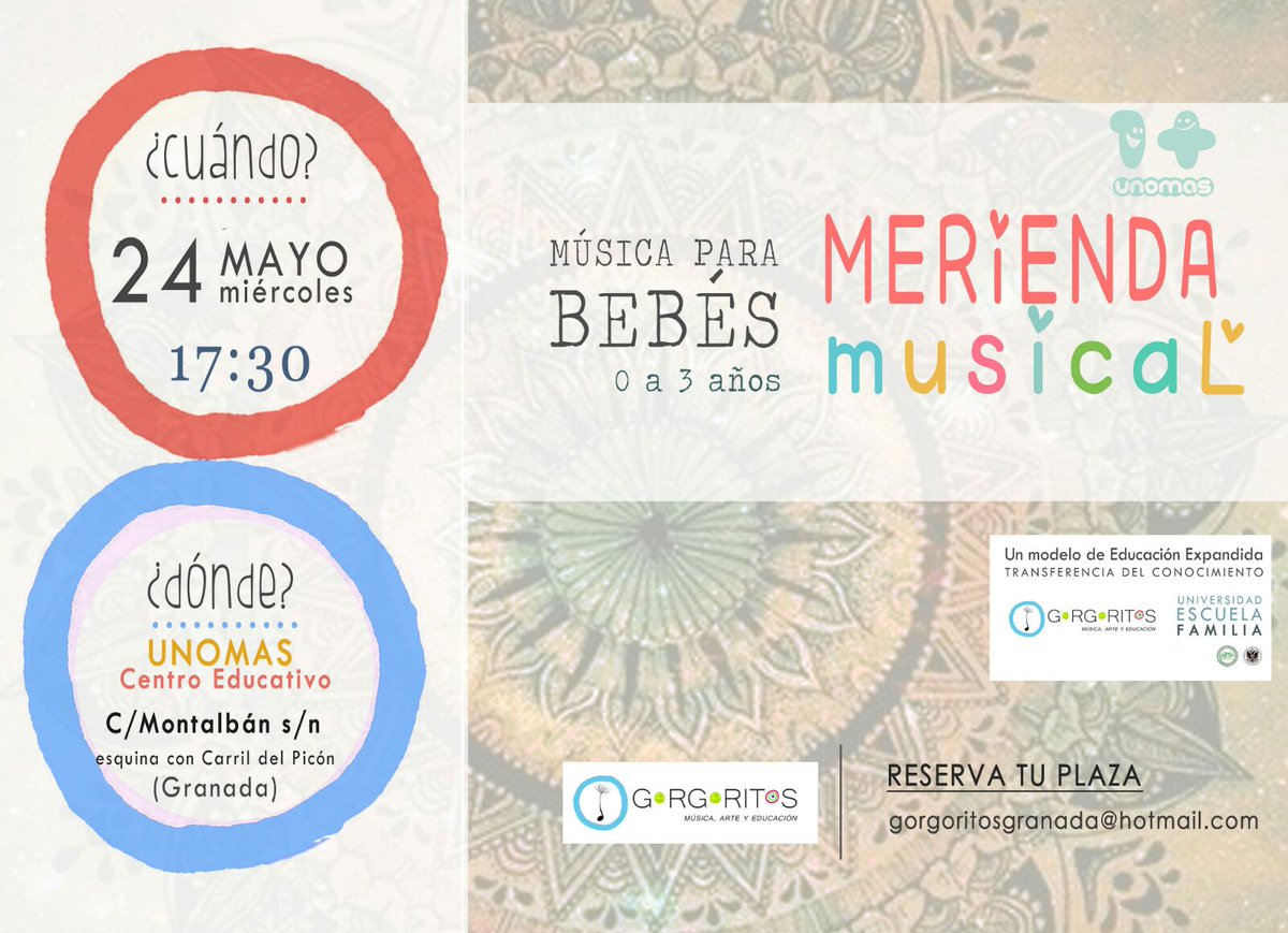 El próximo miércoles...¡planazo en unomas! Reserva plaza y ven con tu bebé a nuestra meriendamusical. Más info en la web.