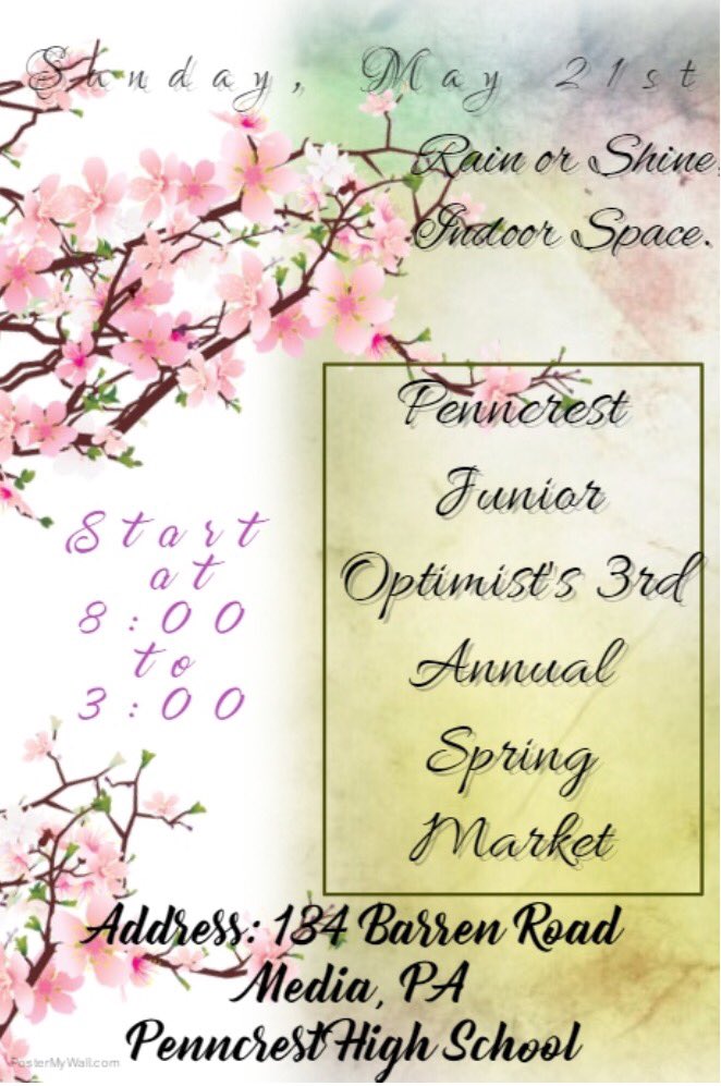 Walk, Shop, Eat, Play at the Spring Market at Penncrest!Money donated to Heritage School in Ghana and Autism Speaks!@visitmediapa