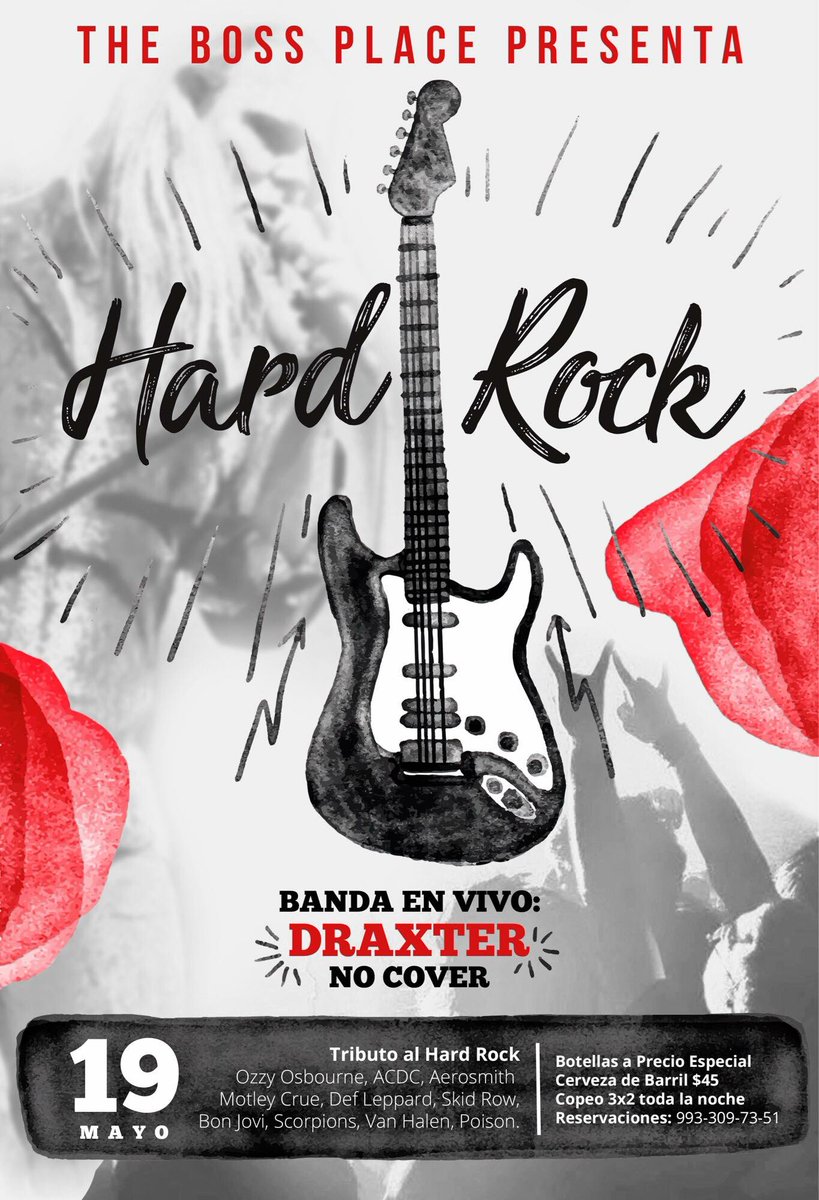 TheBossPlace's tweet image. HOY VIERNES tendremos una noche muy muy rockera con nuestro Tributo al Hard Rock en vivo con la banda Draxter #ActitudBoss 🎩👯👯🎉