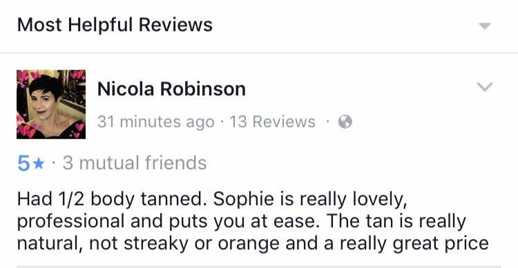 spraytansoph's tweet photo. When you get reviews like this.. ❤️ #nouvatan #spraytan #garforth #leeds #bestspraytan https://t.co/0JighCCCNN
