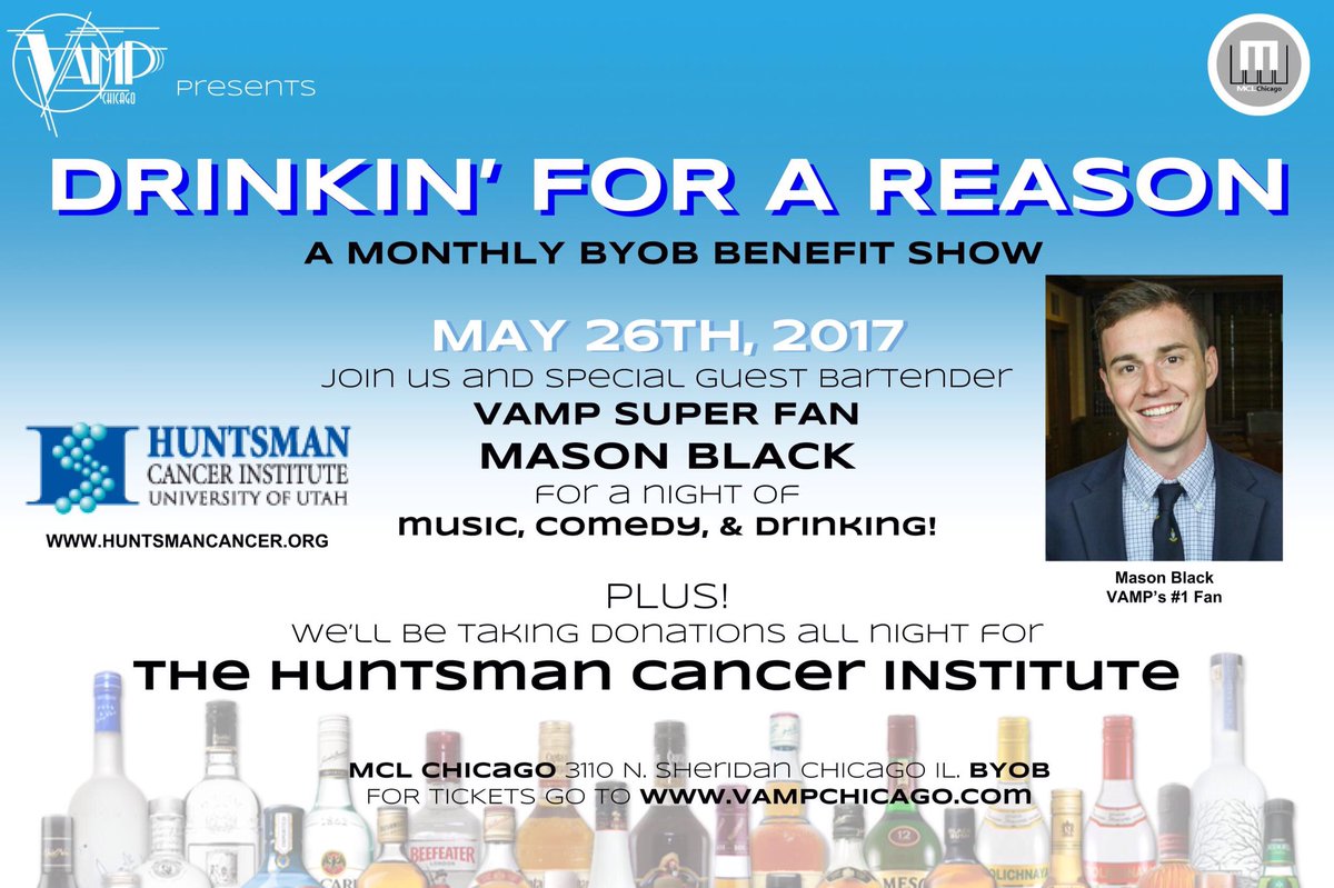 Next week! We're #DrinkinForAReason once again w/guest bartender, VAMPs #1 fan <a href="/msnblack/">mace</a>! We're taking donations for <a href="/huntsmancancer/">Huntsman Cancer Institute</a>! 🔬👩🏼‍🔬💊