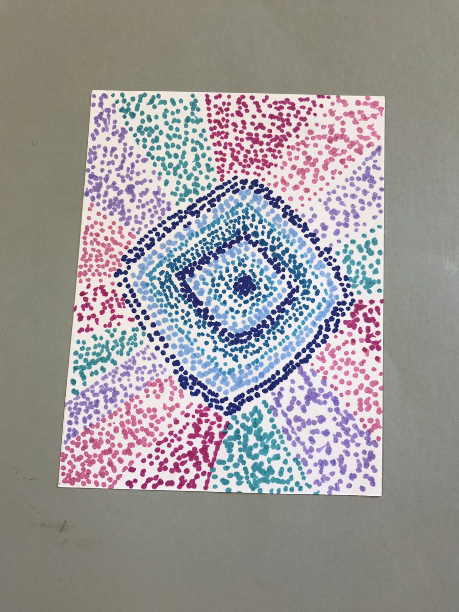 CathyH32308's tweet photo. #5thgrade #pointillism #dots 
@MaclayFineArts     #EndOfYear https://t.co/xPoNRxhWvD