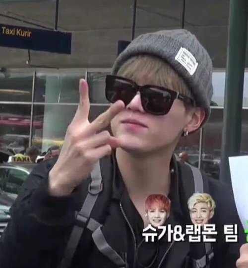 Suga and his gray beanie 