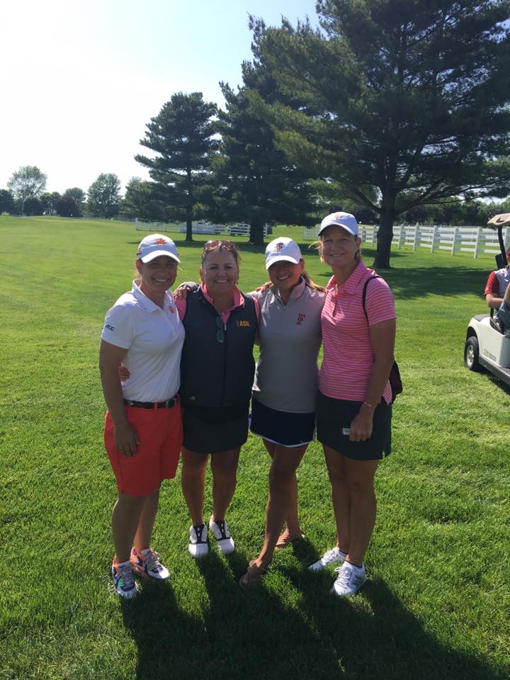 SunDevilWGolf's tweet photo. #SunDevilFamily strong at #NCAAgolf: @missymkaye @MichelleEstill w/ fellow ASU grads Pearl Sinn-Bonanni &amp; Heather Bowie Young #Allin17 https://t.co/k7gU4lYi3Z