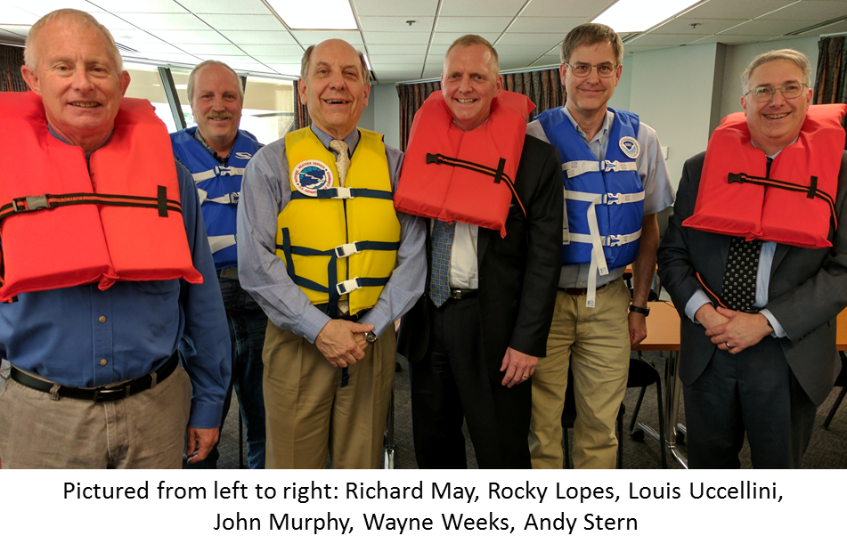 NWSDirector's tweet photo. .@NWS Headquarters promoting safety and being Weather-Ready by participating in Wear-Your-Life-Jacket-to-Work Day #RSWI2017 #safeboating https://t.co/26mrrHxx2x