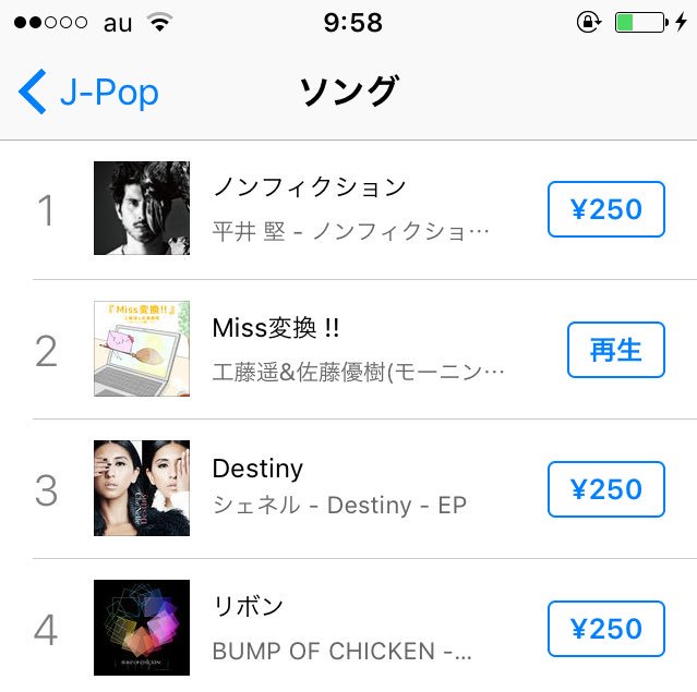 poico55's tweet photo. iTunesでまーどぅー曲買いました。今J-popで2位 https://t.co/H3kun9UEuq