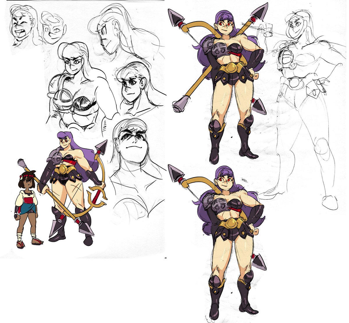 Since Phoebe animations on @IndivisibleRPG , I phigure it'd be phun to post some of the notes / sketches too #PhoebePhriday #indisibleRPG 