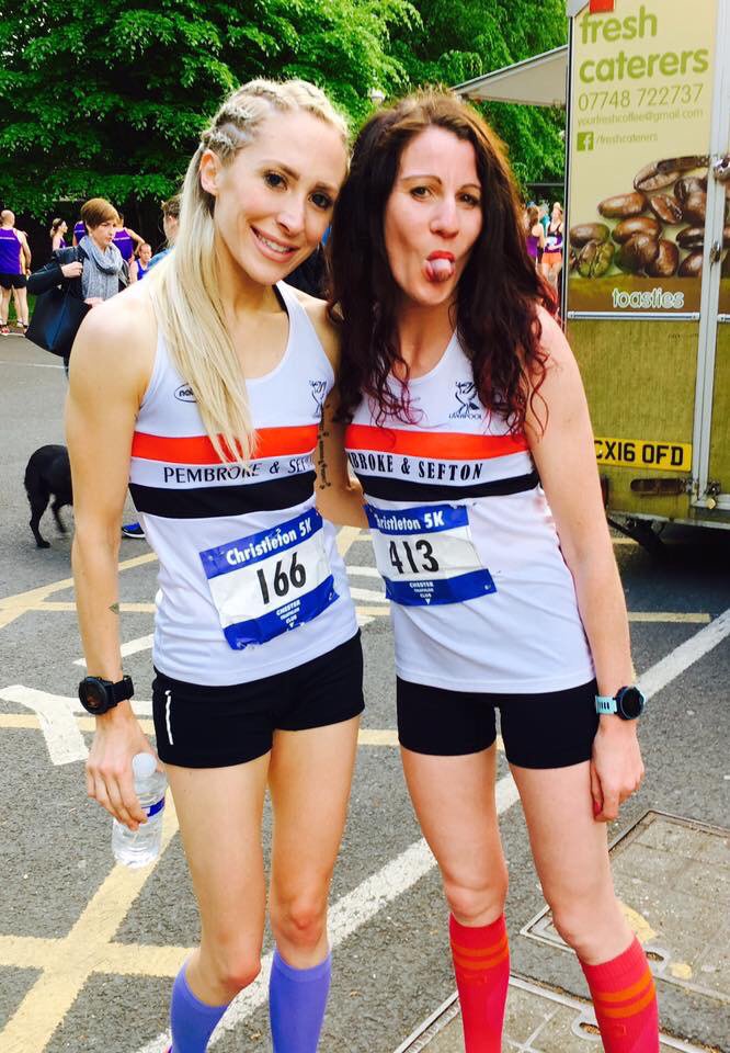 Gonein60minutes's tweet photo. #cyclingsisters me &amp; @HelenSahgal rocking it out at tonight's Christleton 5K.Also won 1st ladies team with @LONGKIRS https://t.co/hTqIfV2aAA