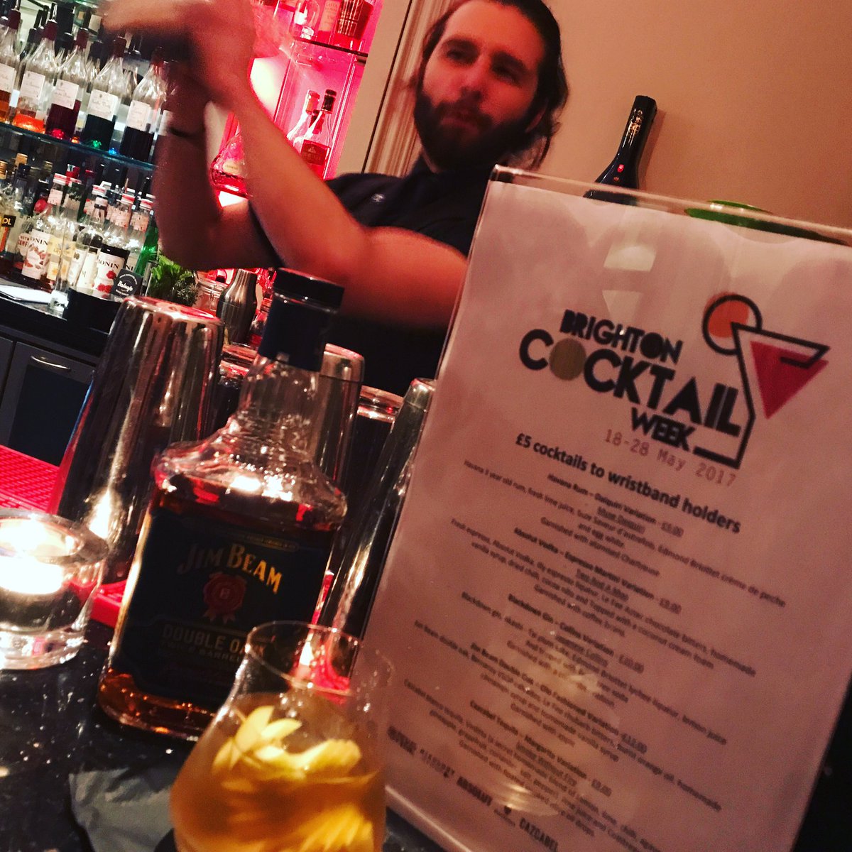 Next stop on tonight's @BriCocktailWeek adventure is the brilliant Tom <a href="/drakeshotel/">drakes</a> with <a href="/JimBeamUK/">Jim Beam UK</a> Old Fashioned