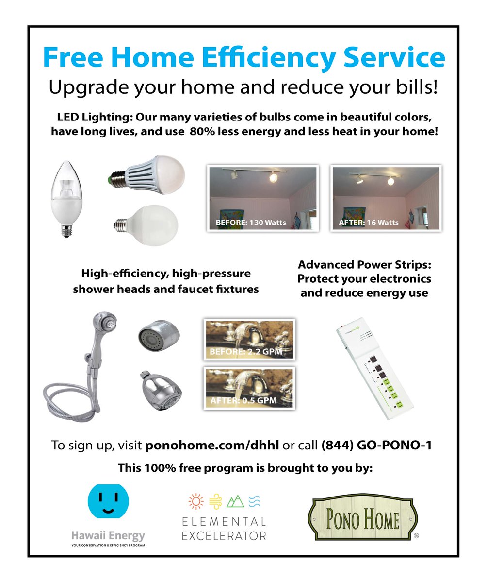 Ponohome's tweet photo. We're offering free home efficiency upgrades to Hawaiian Home Lands Residents! Sign up here: https://t.co/F77mgCDsId https://t.co/zJbEHUYOPn