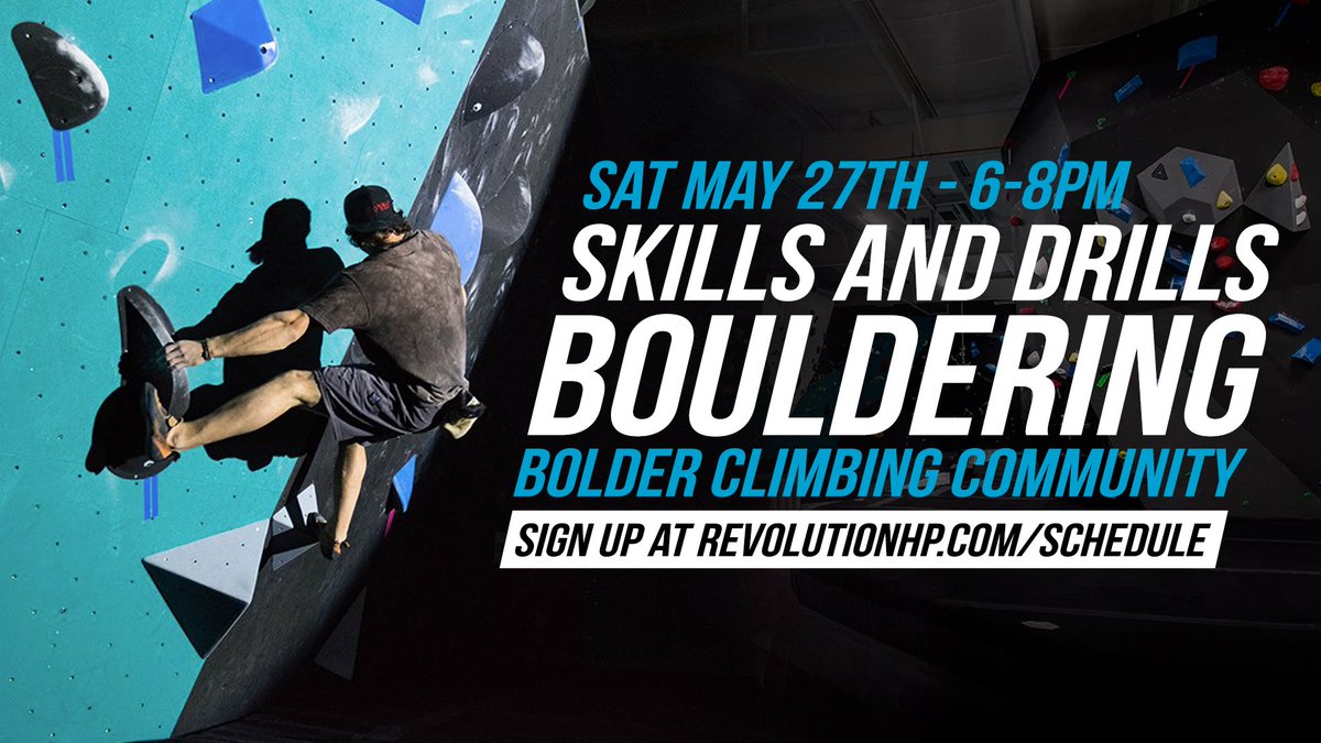 RevHP's tweet photo. Skills and drills bouldering! Next Saturday, let's get it! Sign up at https://t.co/Uyv2NmrGxz https://t.co/rf6uzBP98N