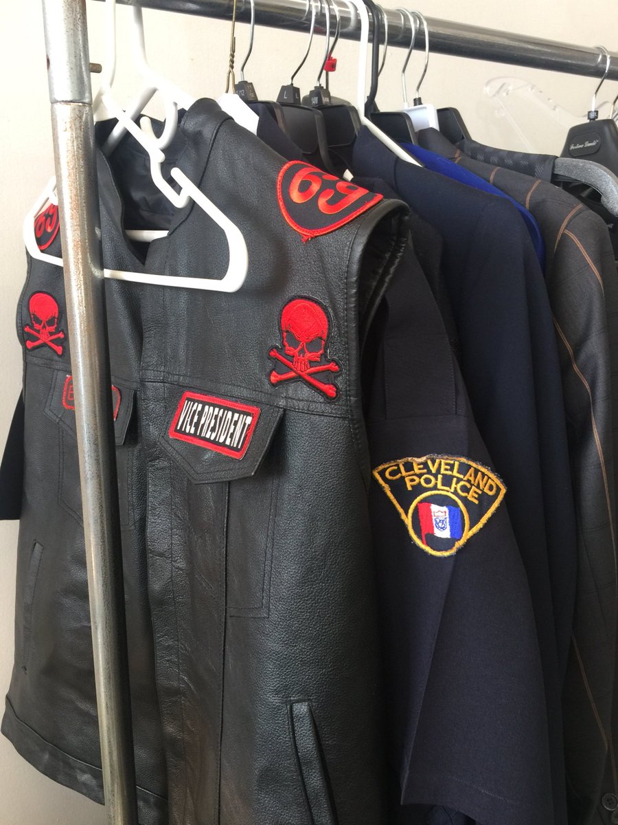 findmarknow's tweet photo. So, here at the neighborhood dry cleaner, should I be concerned if these two garments belong to the same person? Cops, Bikers &amp; Skulls. https://t.co/FtyqR03VvU