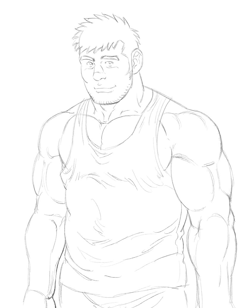 田亀源五郎 Gengoroh ame No Twitter Ipad Pro Procreateで下描きしたものを Astropadで液タブ化したipad Pro Clip Studioで ペン入れ トーン貼りまでやってみた