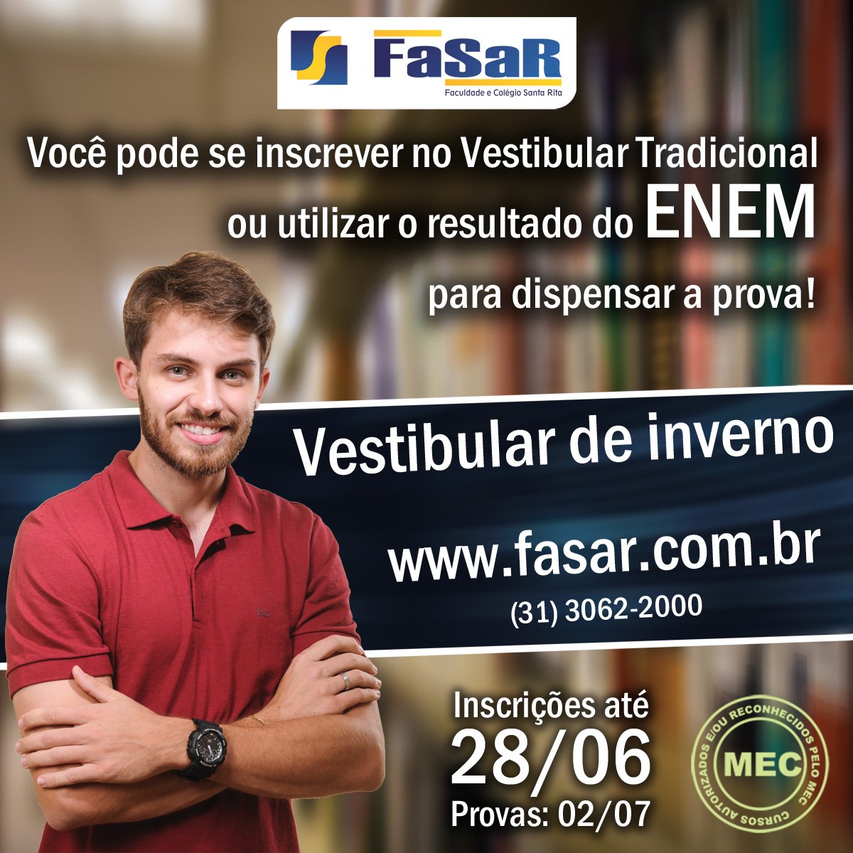 unifasar's tweet photo. Inscrições abertas! Vestibular tradicional ou inscrição via ENEM (para dispensar a prova do Vestibular)!
 https://t.co/8Kn5ghen0w https://t.co/zeNlkwdmur
