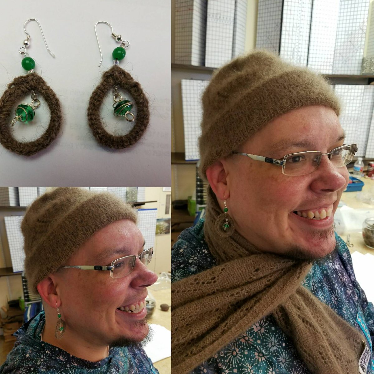 Qiviut earrings are the perfect edition to your Harpoon Cap and Nelson Island Scarf. #funfriday #qiviut #new #behindthescenes