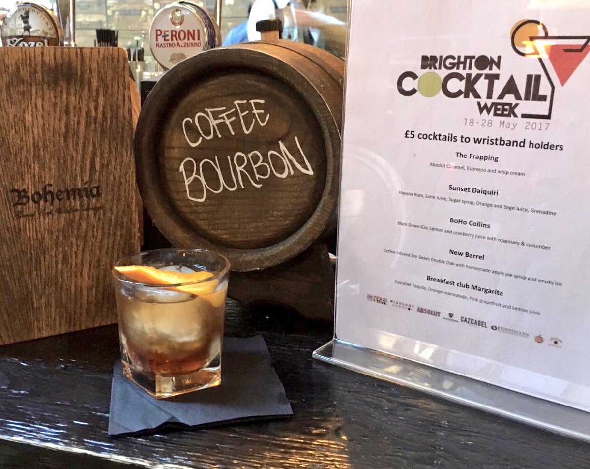 Coffee infused <a href="/JimBeamUK/">Jim Beam UK</a> going down a storm <a href="/BohemiaBrighton/">Bohemia Brighton</a> for @BriCocktailWeek 🍸🍸🍸