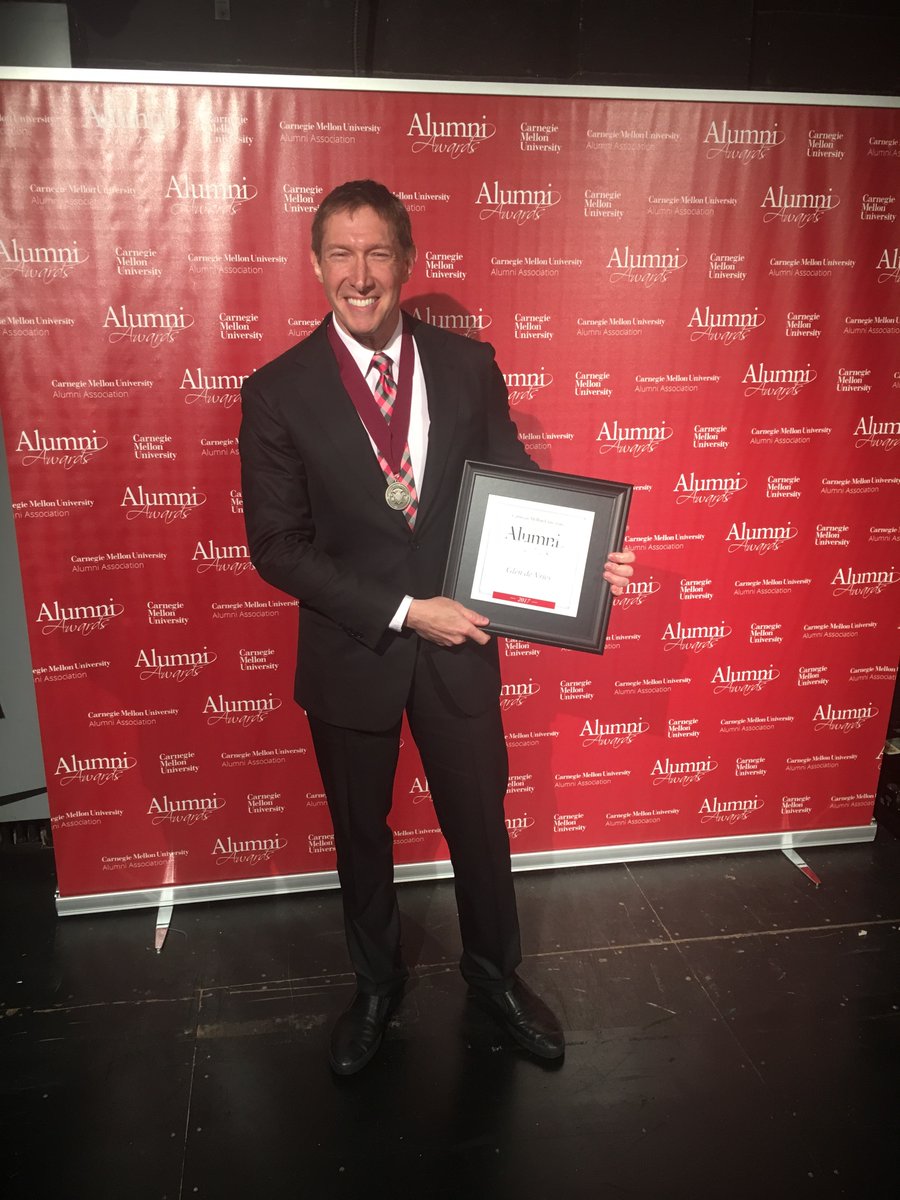 CarnegieMellon's tweet photo. “I was prepared socially and intellectually because of the experience of being a CMU student.” - Glen de Vries, Alumni Award Honoree. https://t.co/Q572w9GtZ1
