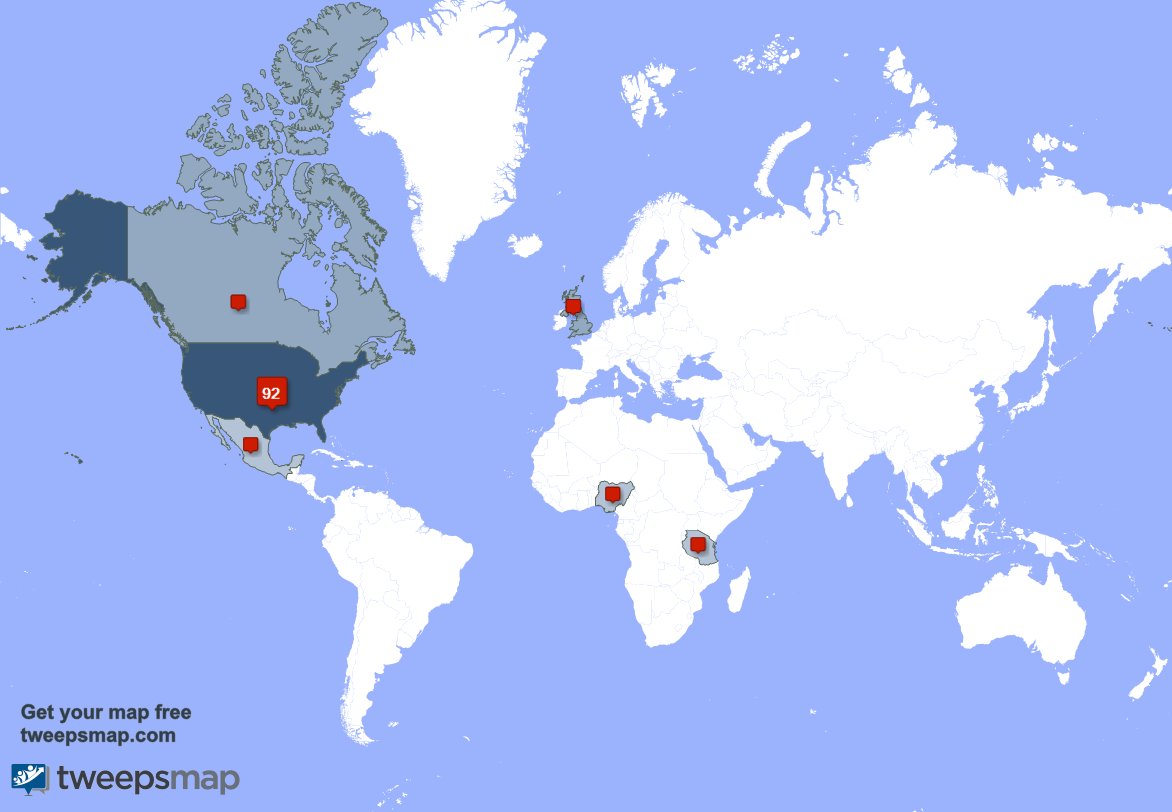 WWBuddhaSay's tweet photo. My followers live in USA (90%), Canada(3%)... Get your map: https://t.co/uT0oxohzP2 https://t.co/nyezh2yPau