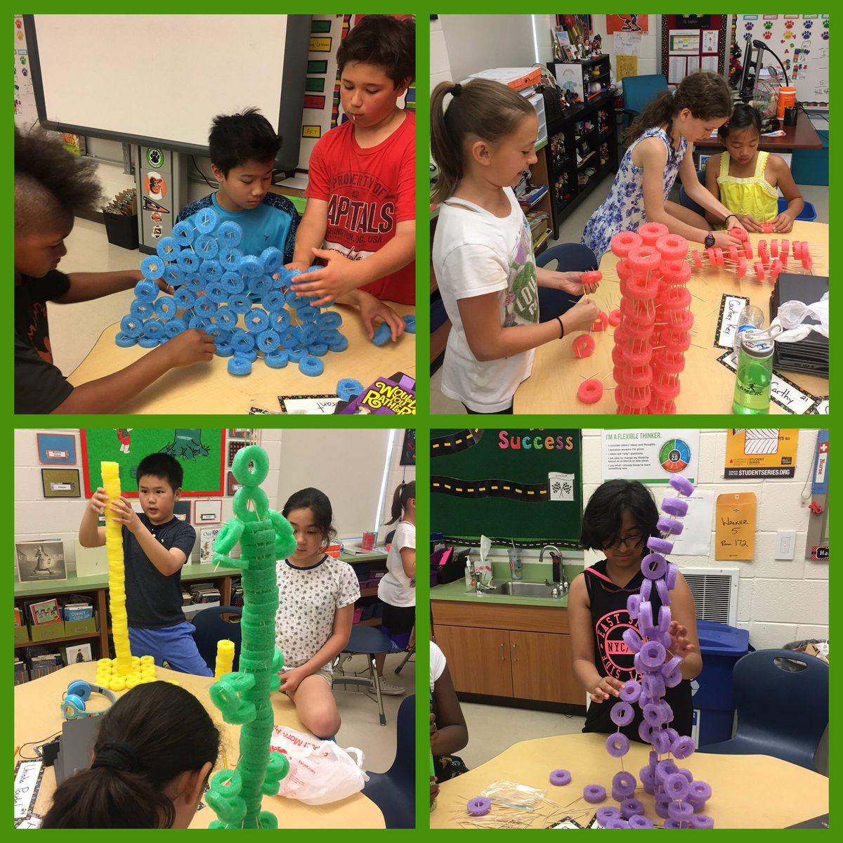 MrWalkerWWES's tweet photo. Today's STEM Challenge: Build the tallest structure using only pool noodle discs and toothpicks!
#engineers #schoolisfun https://t.co/wlyMzKw4AE