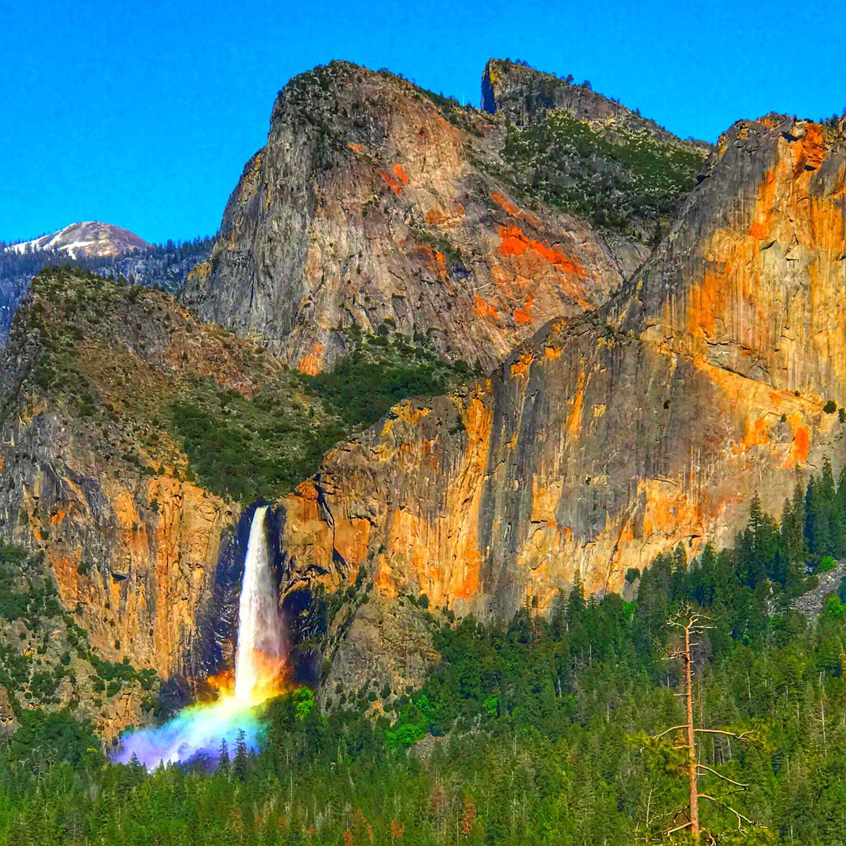 Ken Rockwell Rainbow Appearing At The Bottom Of Bridal Veil Falls As Seen From Tunnel View Yosemite