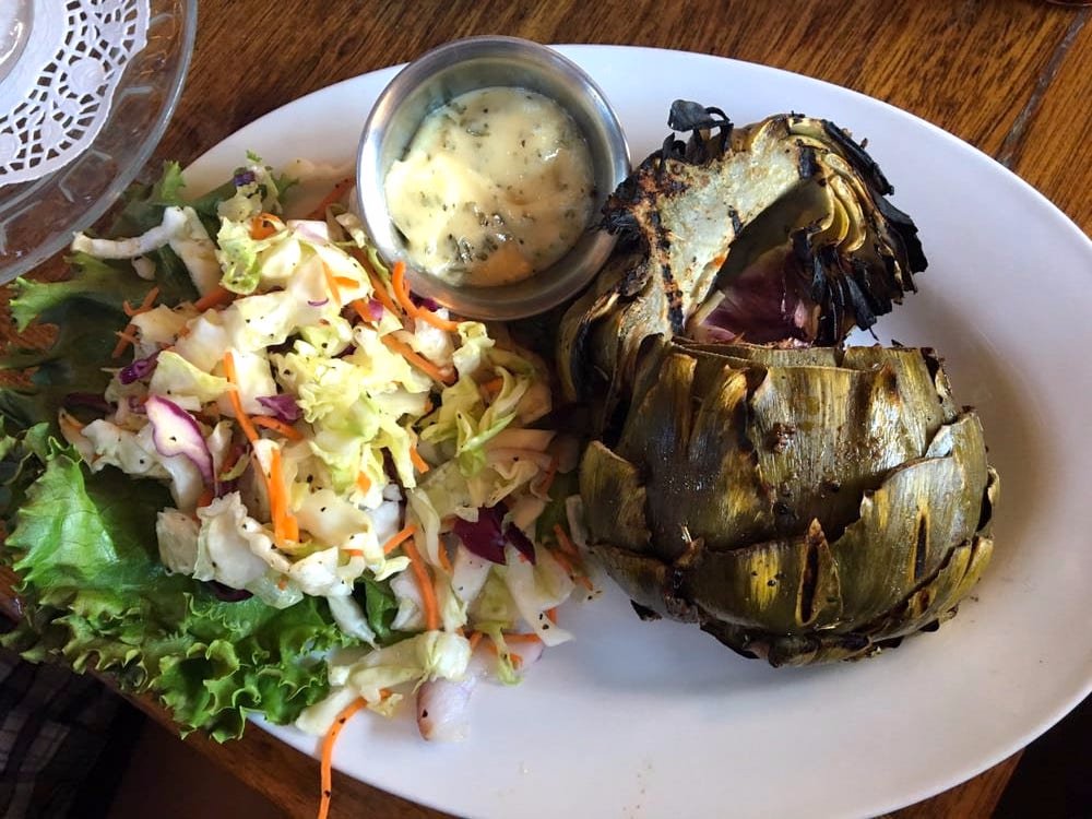 The grilled artichokes are an amazing side especially at this time of year. (photo: Stacey F., Yelp) #discoverwinters #buckhornsteakhouse