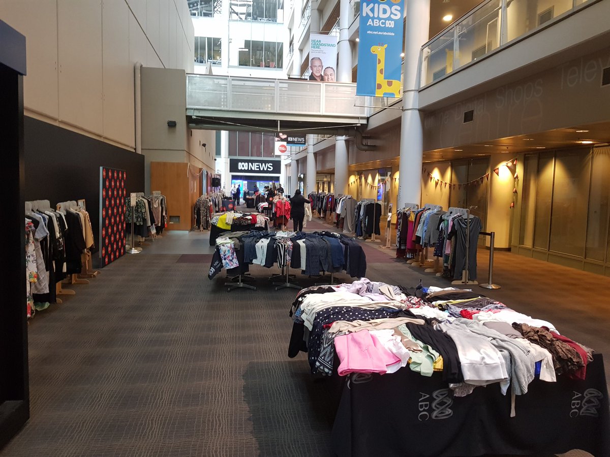 kt_calderwood's tweet photo. The calm before the storm @abcsydney #WarOnWasteAU #clothesswap https://t.co/qyTNc8EDKN