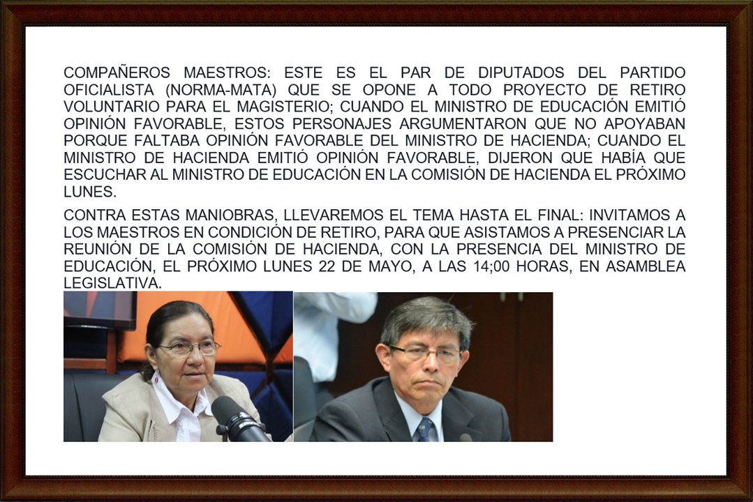 LA LUCHA POR NUESTRA DIGNIDAD, NO TIENE FRONTERAS NI COLORES PARTIDARIOS, PERO PASAREMOS FACTURA.