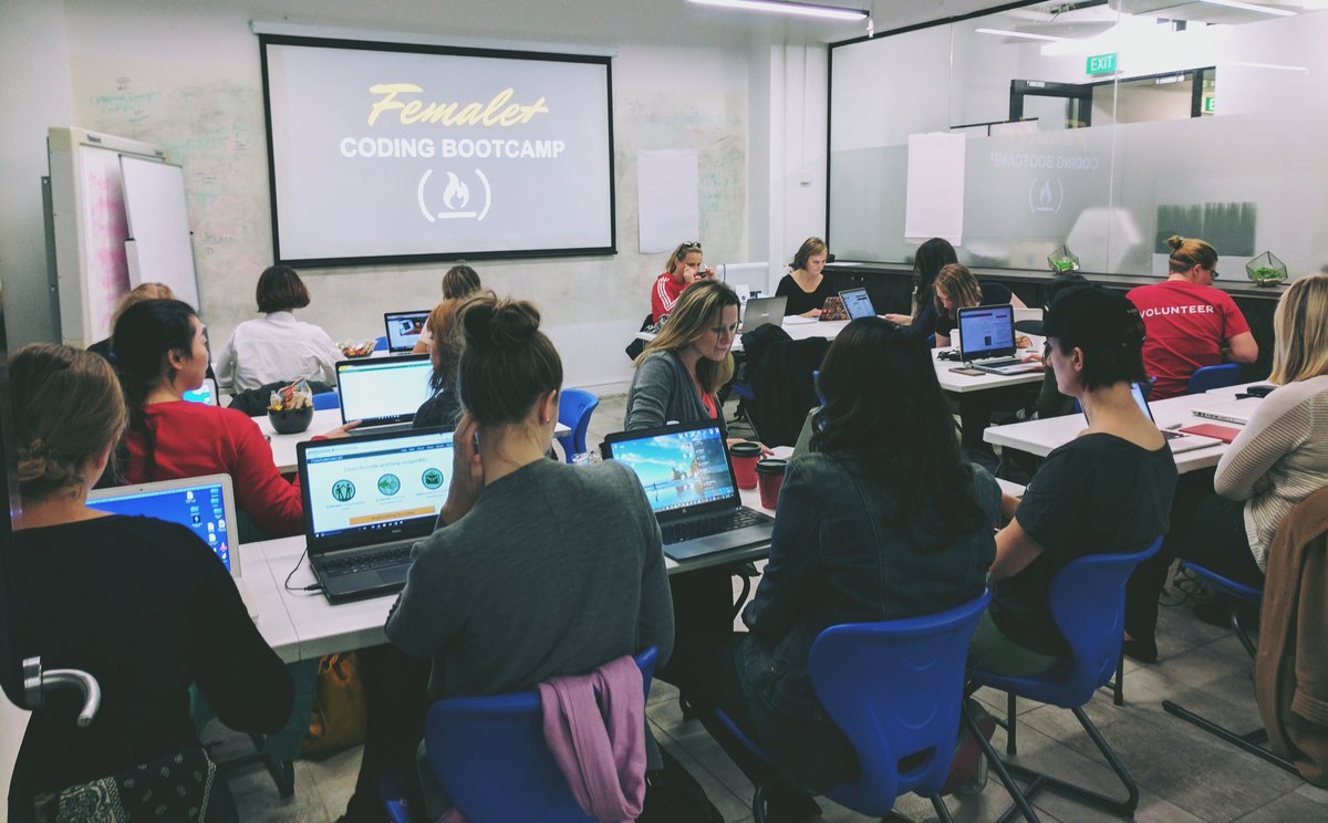 Kicking off #FemalePlus coding bootcamp at <a href="/CollCampus/">Collective Campus</a> ! Mentors: <a href="/christiearcus/">Christie Metson</a> <a href="/letitia_may/">Chloe Letitia-May</a> <a href="/jenEtran/">Jenny Tran</a> <a href="/melissa_quach/">Melissa Quach</a> <a href="/ElizabethFine4/">✨Patrick✨.eth</a> 👩‍💻