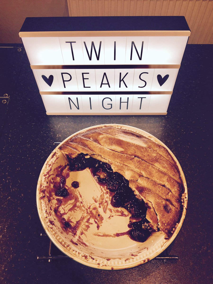 Twin Peaks Marathon with <a href="/ladyjudy80/">Judy Giblin</a> and home made cherry pie! #damngoodcoffee #twinpeaks #twinpeaksukfest