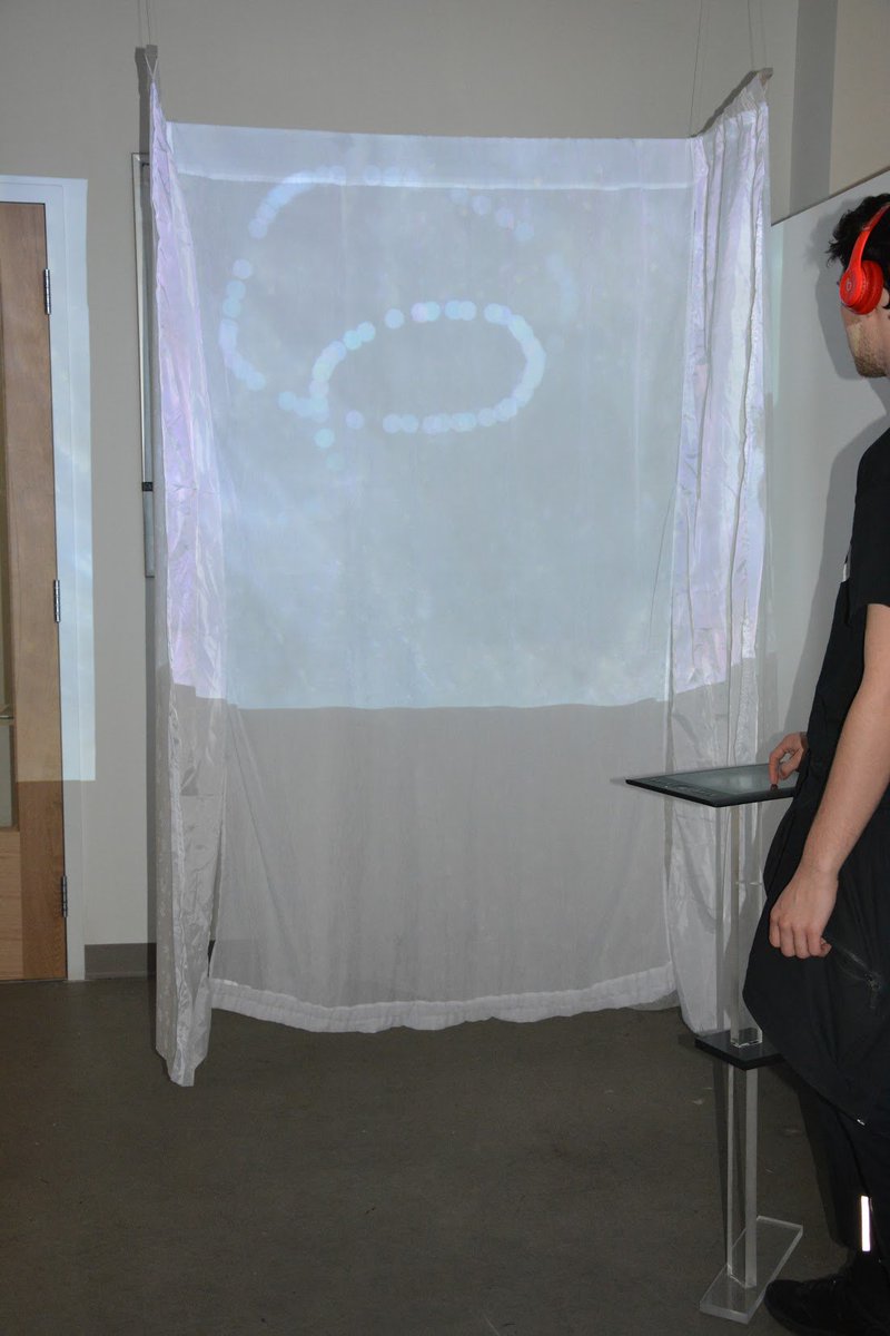 MakeThinkCode's tweet image. Sound/video Processing piece + drawing tablet interactivity. Michelle Guthrie and Megan Wood. #WorkOfTheDay #MakeThinkCode #ArtofProgramming