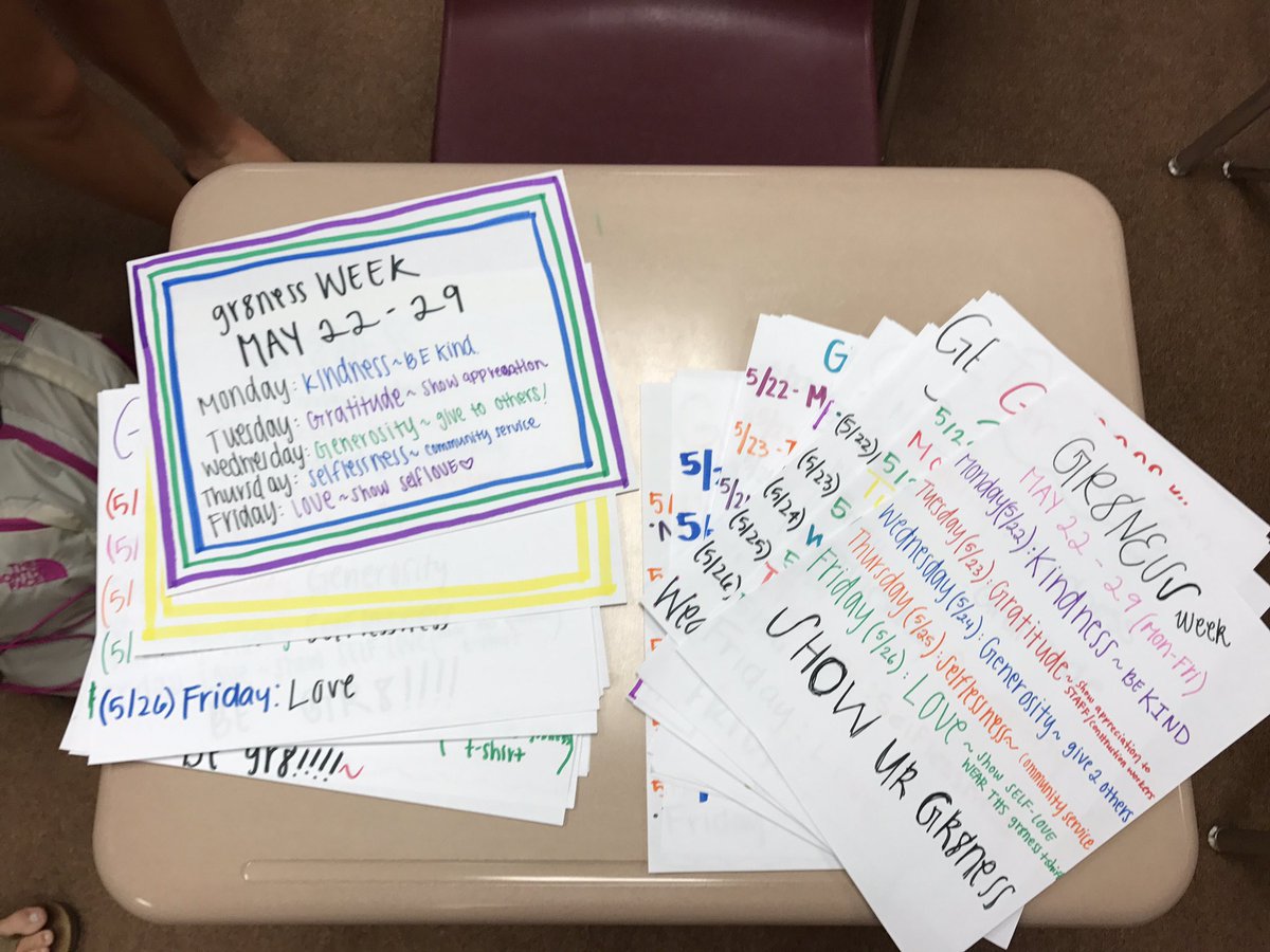 TurpinGr8ness's tweet photo. GR8NESS STARTS ON MONDAY!!!! Remember to be KIND! #gr8nesstbd https://t.co/a78ezB1dgR
