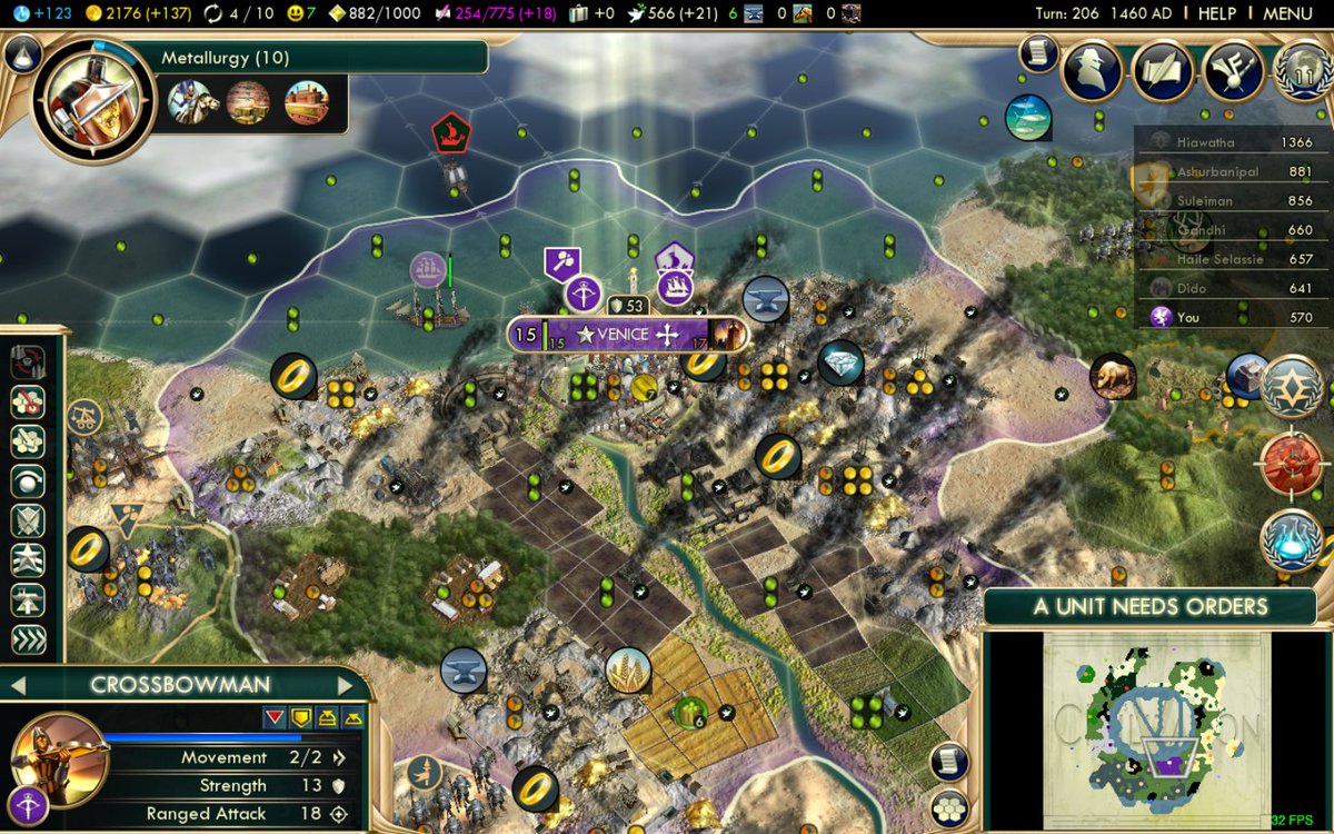 XpectoPatr0num's tweet photo. I somehow survived
#stillallive #gaming #civilization #civ5 #Venice #war #peace #Immortal https://t.co/DXCrUA4Q2h