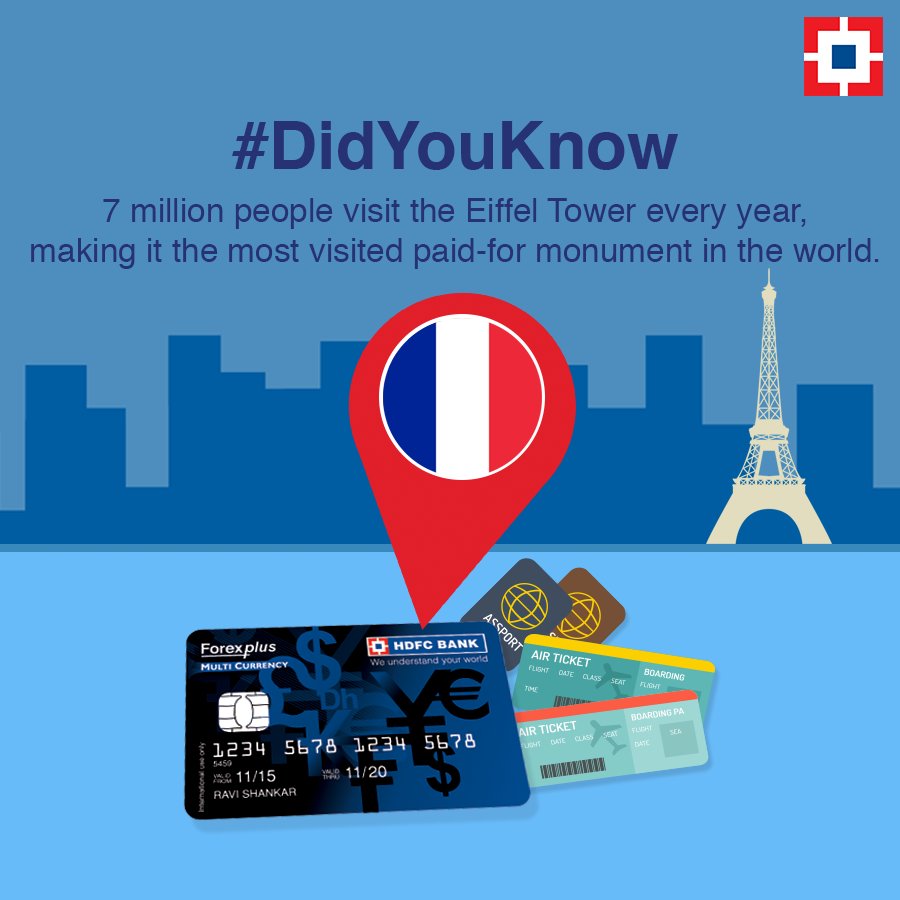 HDFC_Bank's tweet photo. Visit the quaint cafes and world-renowned monuments of Paris without a worry with our Multicurrency ForexPlus Card. https://t.co/5xNhbaGyfi https://t.co/DciiP9jVQL