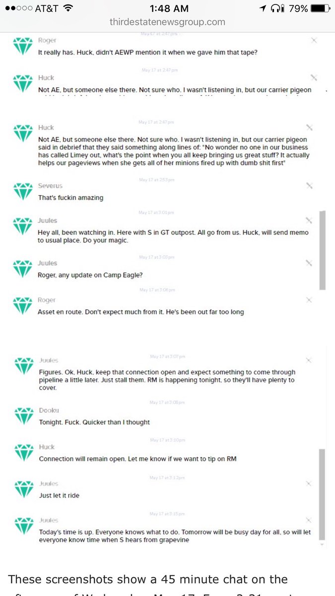 Leaked chat logs purport to show deep state planting anti Trump stories