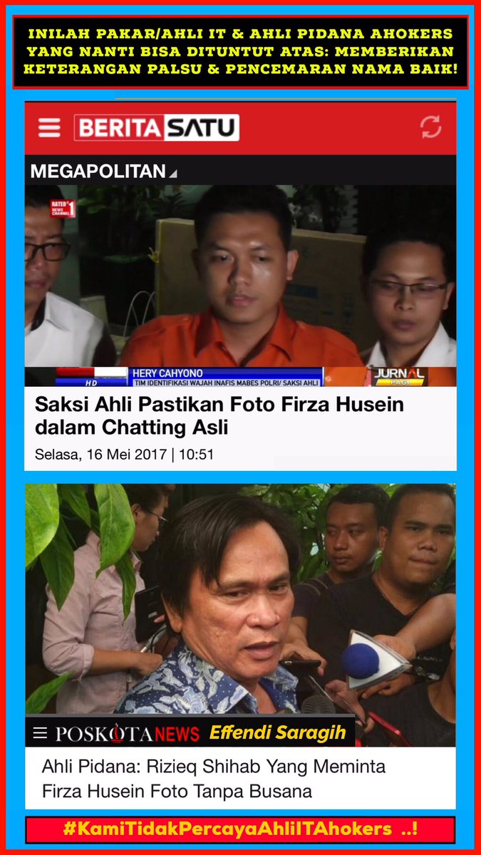 DemianTIRO's tweet photo. Dicatat&amp;Disave baik2 ya Nama&amp;Foto2 mrk PEMFITNAH Hb @RizieqSyihabFPI ini,Nt mrk bs DIADILI DG PASAL BERLAPIS!
#KamiTidakPercayaPolri ahokers https://t.co/5VqyOnAa8B