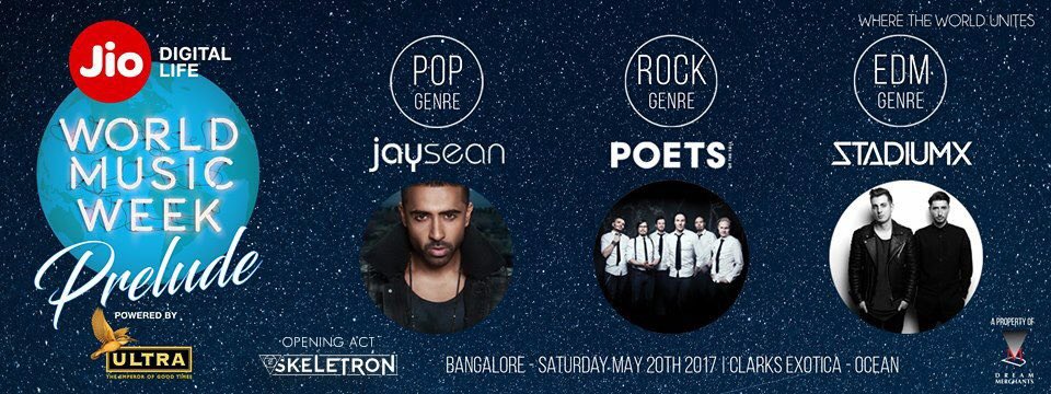 skeletronmusic's tweet photo. Tonight's gonna be a good night! 😍
Playing alongside @jaysean , @PoetsOfTheFall   &amp; @stadiumx  ❤️
#WorldMusicWeek Bangalore #Storm7 https://t.co/TFAPxF6YAy
