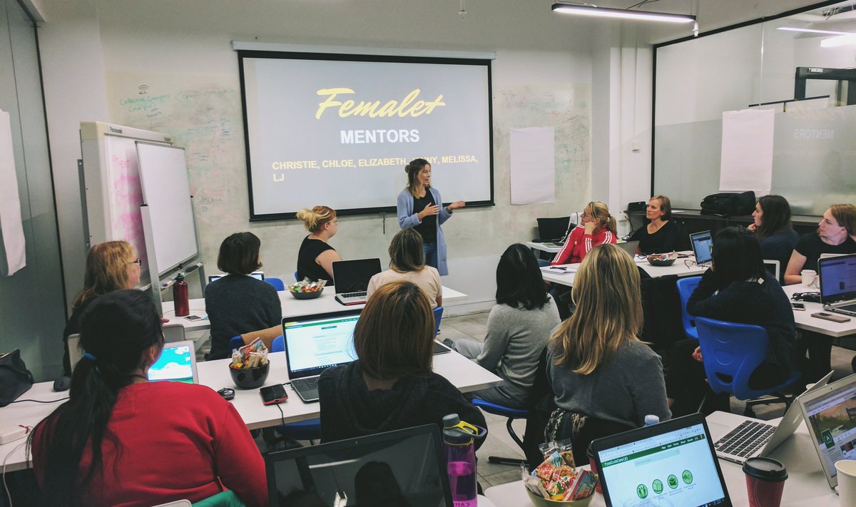 LJKenward's tweet photo. Intros from Mentors at #FemalePlus & now stuck in with coding! An all day free Saturday event with new to code ladies! 💕 Thanks @CollCampus https://t.co/QpU3ypeUle