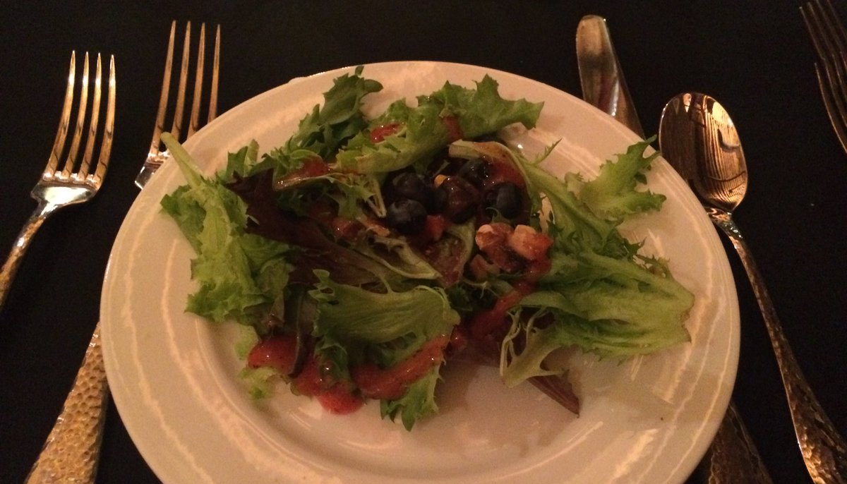AmericanHeartWA's tweet photo. First course! #DinnerWithHeart salad is served 🥗 https://t.co/22u7EKwyhA