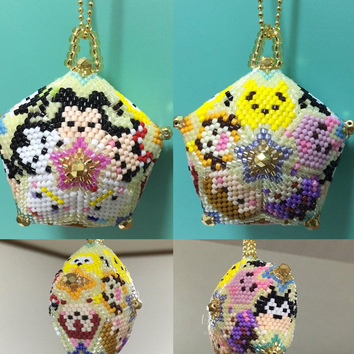 だんめん屋 ツムツムビーズのオーナメント 15枚をつなぎ合わせて作りました Bead Disney Disneycraft ディズニー ディズニーツムツム ツムツム デリカビーズ ビーズステッチ シェイプドステッチ Miyukibeads Mickey T Co 6twfz3s3vy