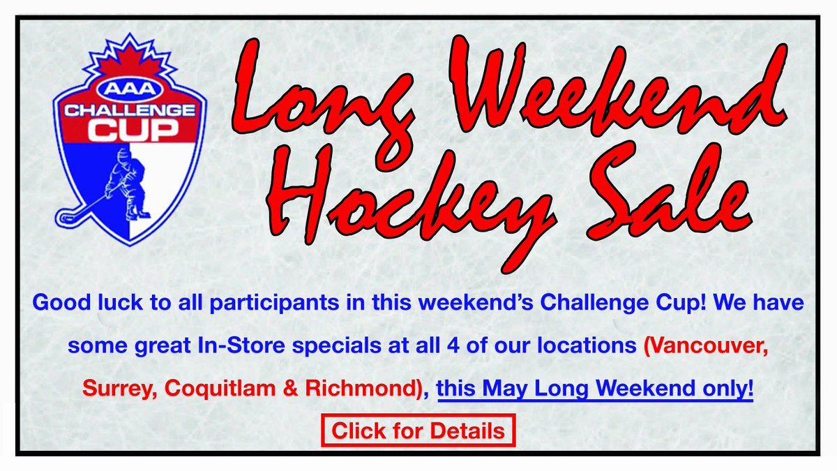 cyclonetaylor's tweet photo. .@ChallengeCupBC May Long Weekend SALE, in-store &amp; online. Good luck to all participants! https://t.co/30Ss5y7fdk https://t.co/Ii08LPF2aT