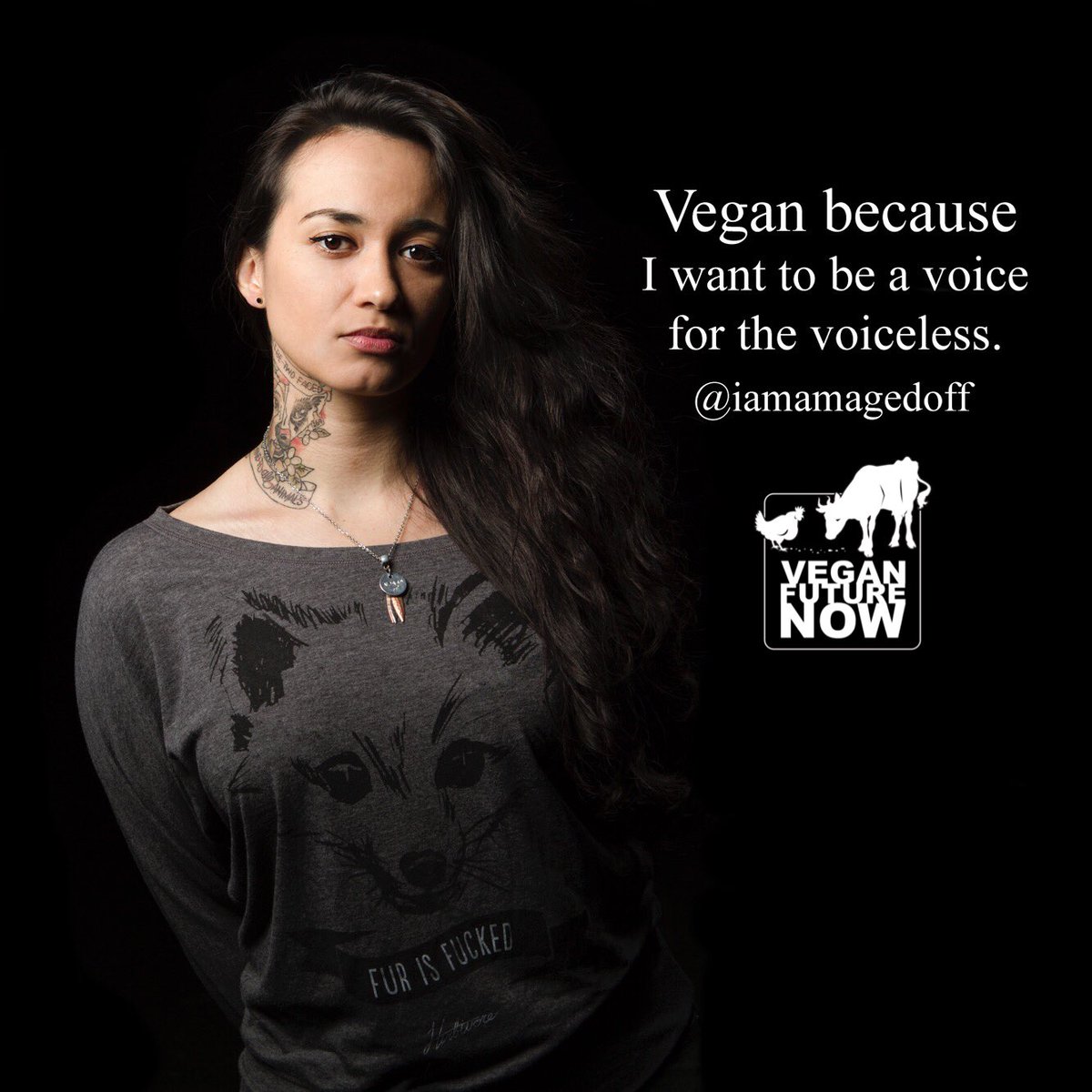 VeganFutureNow's tweet photo. There R many reasons 2 B vegan: 4 the planet, 4 UR health, &amp; 4 the animals. Lindsey is #vegan b/c she wants 2 B a voice 4 the voiceless. https://t.co/ESykhlD5e1