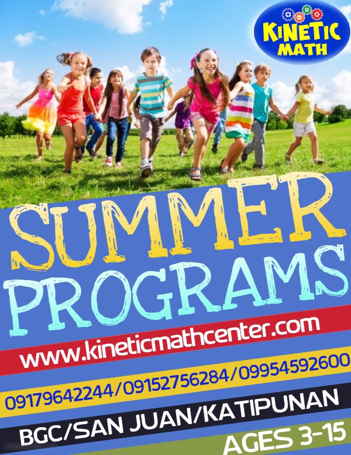 KineticMath's tweet photo. Let your kids learn and enjoy Math this summer at Kinetic Math. #mathtutorial #mathsummerprograms #singaporemath #mathtutor #BGC #sanjuan https://t.co/jTDhNps47N