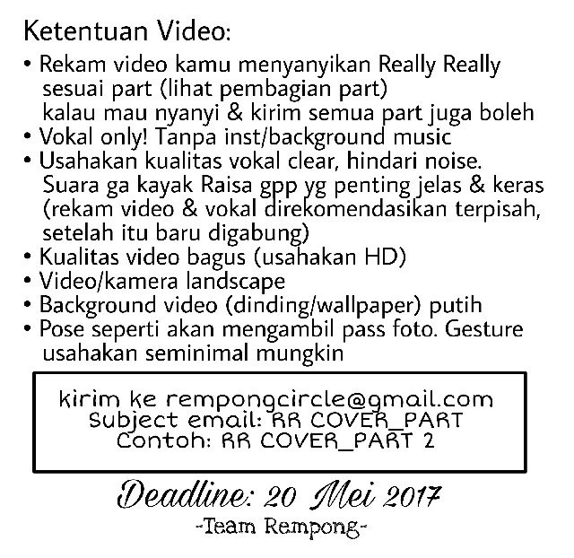 rempongcircle's tweet photo. [Deadline diundur sampai 31 Mei 2017]
Yuk ikutaaaaaaan #FNFMassCover by #INAIC https://t.co/Ics0rVnWfr